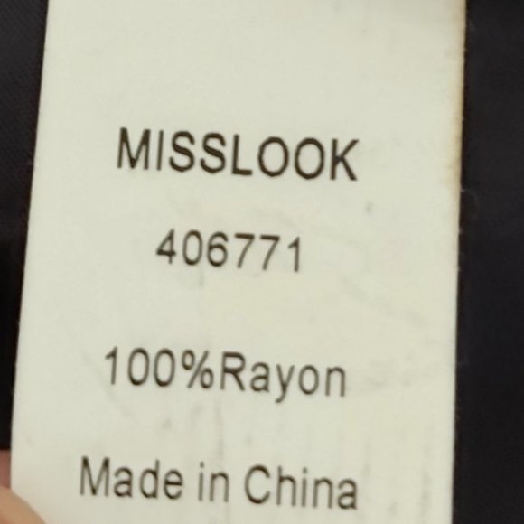 MISSLOOK | Women's Embroidered Top Dark Grey Size XL - Picture 7 of 8